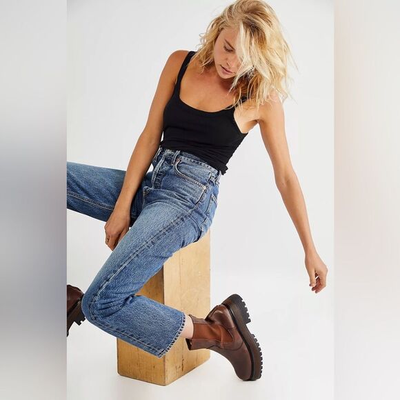 Agolde High Rise Blue Jeans - Picture 3 of 9